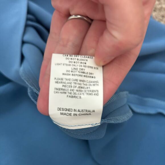 Elliatt Sky Blue Asymmetrical Mini Dress - Picture 15 of 15